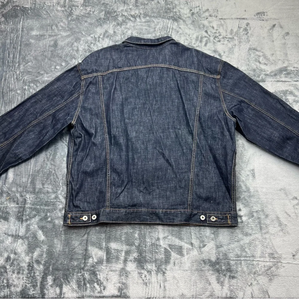 GUESS Men's 4XL‎ Blue Denim Trucker Jacket Vintage 90s/Y2k Made in USA Button Up